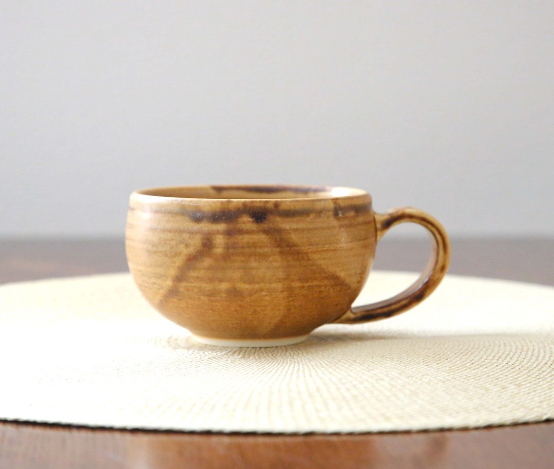 Fragrant Soup Cup with Kiseto Glaze - 咖啡杯/马克杯 - 陶 橘色
