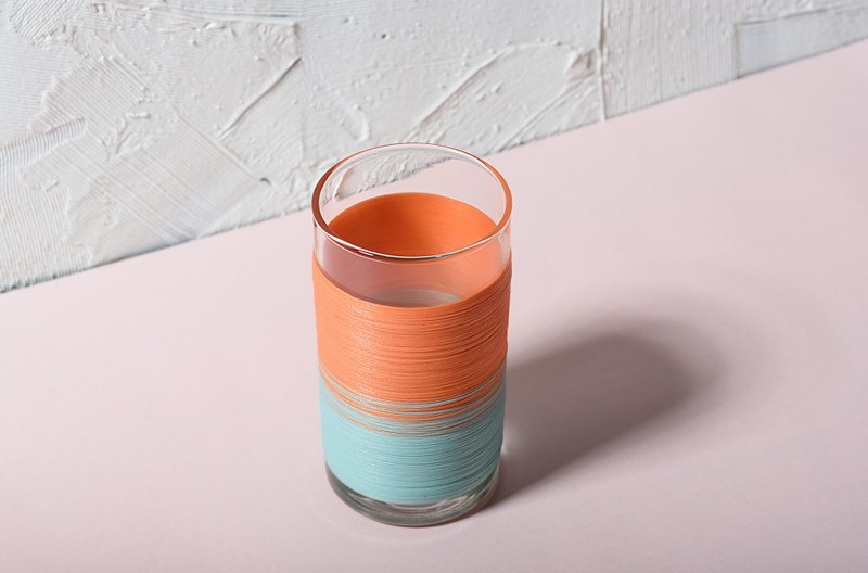 线加工 PUNNDLE 线水杯 调色款 橘蓝调 - 玻璃杯 - 玻璃 多色