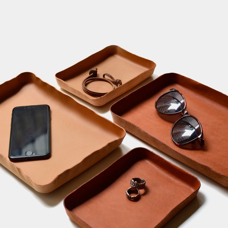 【偏执狂的裸体】牛皮置物盘 皮革置物盒托盘 leather trays 原色 - 收纳用品 - 真皮 卡其色