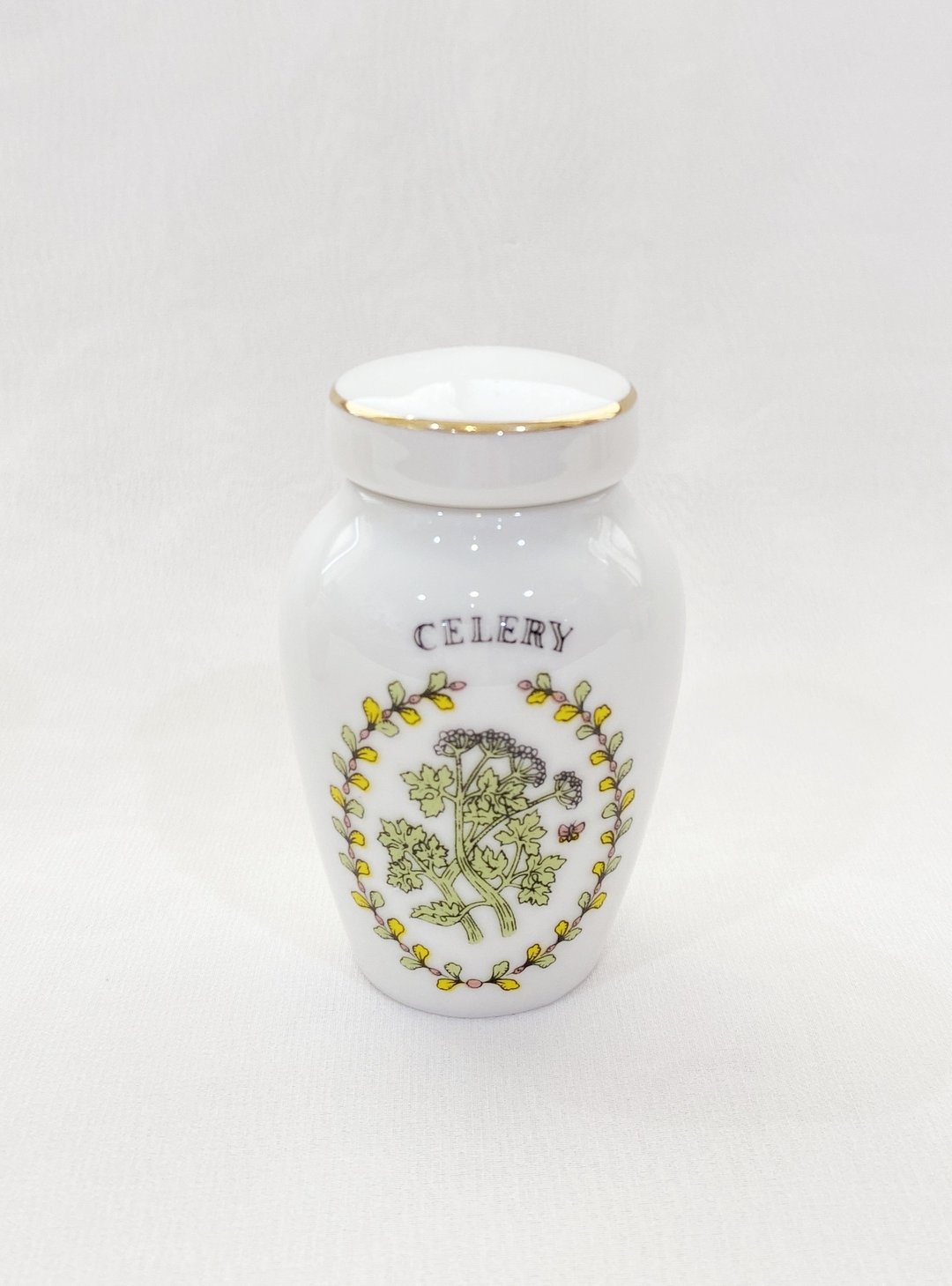 【好日恋物】 英国vintage jager blau 精美香料罐瓷器厨房小物C - 收纳用品 - 瓷 白色