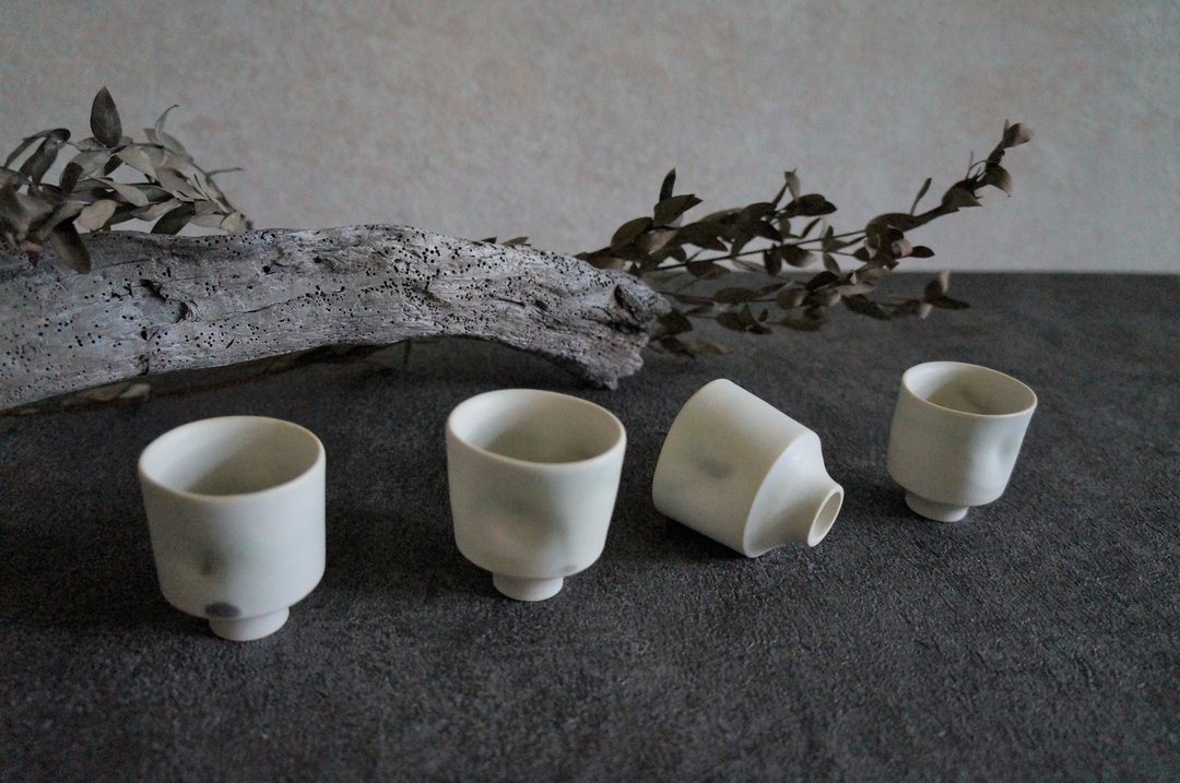 【霜墨系列】手感小茶杯/小酒杯 - 茶具/茶杯 - 陶 灰色