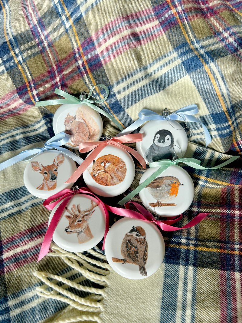 订制宠物圣诞挂饰/手绘个人化宠物装饰品 - 吊饰 - 塑料 白色