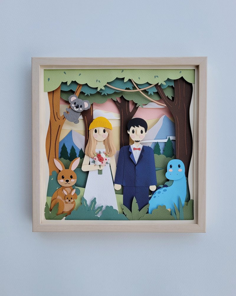 Special custom papercut frame : wedding day theme. - 画框/相框 - 纸 