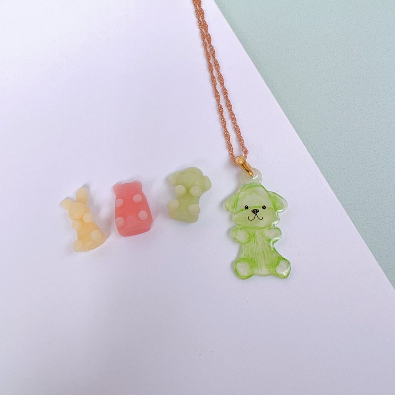 宾滴狗 手绘软糖 手工饰品 春夏饰品图鉴 透明软糖系列 - 项链 - 树脂 