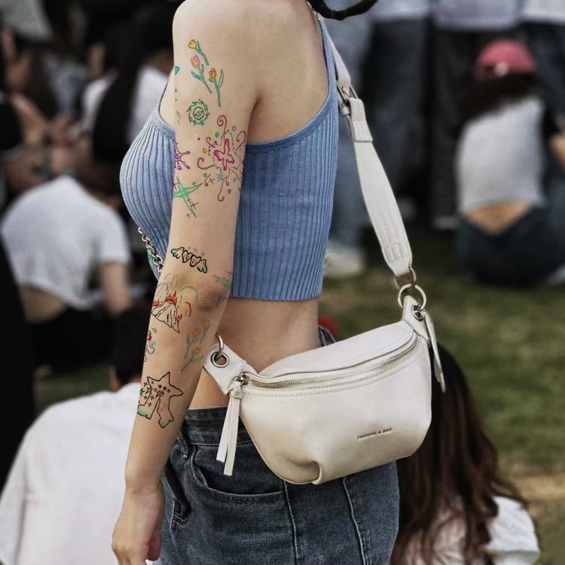 一套53个图【音乐节必备】纹身贴纸刺青图案防水持久仿真男女适用 - 纹身贴 - 纸 多色