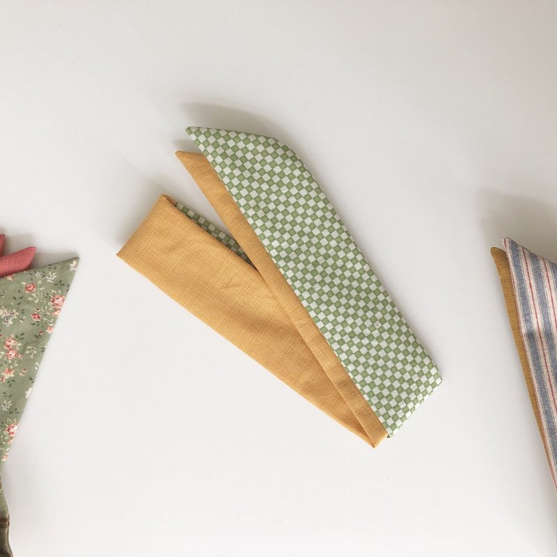 岛森家 / 铝线发带 / 夏日 - 发饰 - 棉．麻 橘色