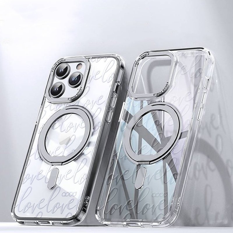 16/15/14/13/12/S25/S24/S23系列 浮雕感360旋转磁吸立架壳-LOVE - 手机壳/手机套 - 其他材质 多色