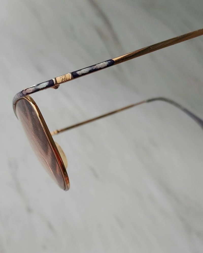 普普年代 德国老牌NIGURA钴蓝晕染烤漆金属古董眼镜 - 眼镜/眼镜框 - 其他金属 蓝色