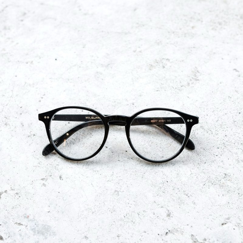 【目目商行】日本复古圆框 百搭黑  眼镜 镜框 - 眼镜/眼镜框 - 塑料 黑色
