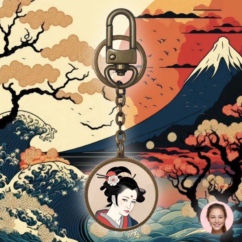【定制】OneMe金属吊饰钥匙圈~订做最美的她~浮世绘风 - 吊饰 - 其他金属 