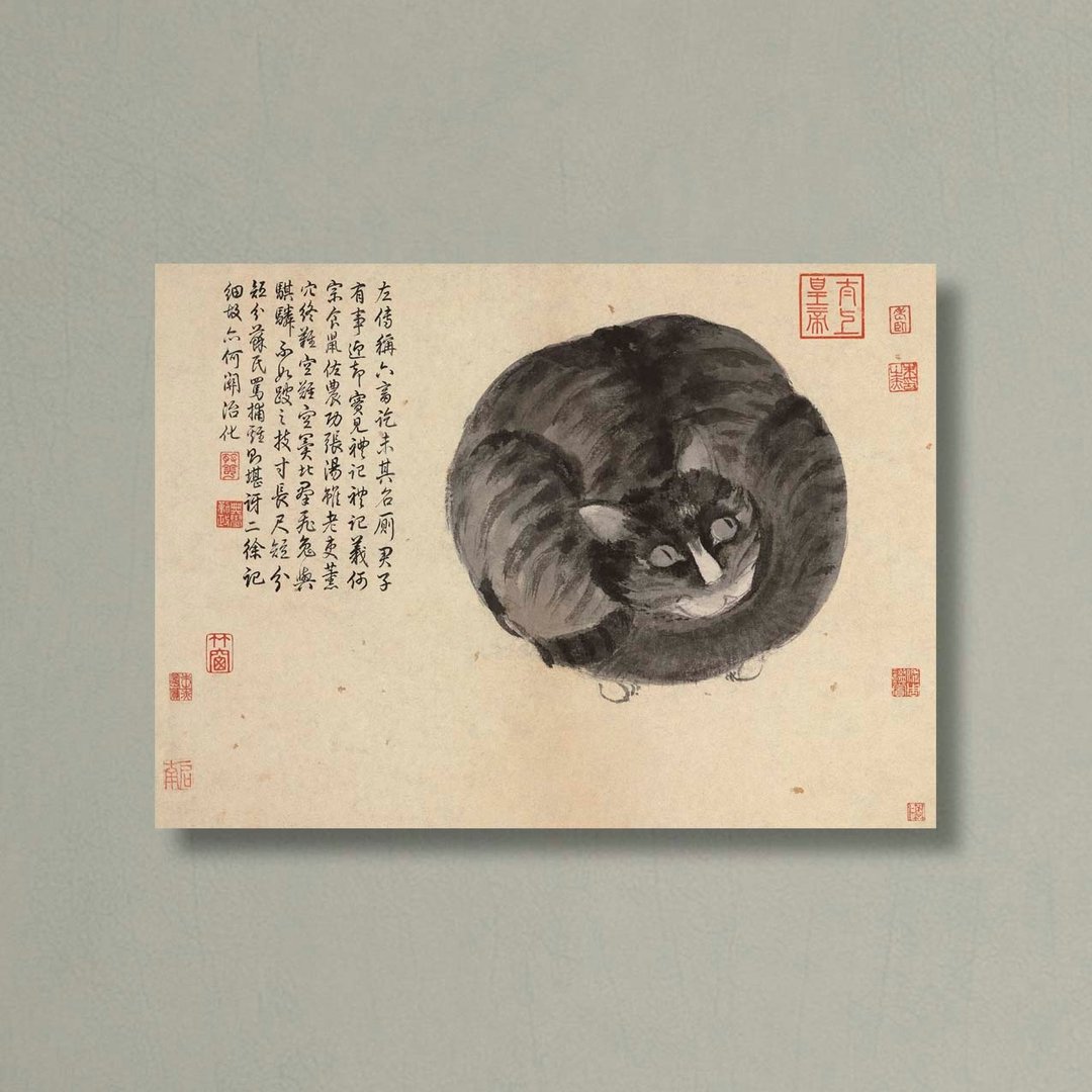【无框画・Frameless Art】沈周・写生册 猫 - 海报/装饰画/版画 - 纸 卡其色