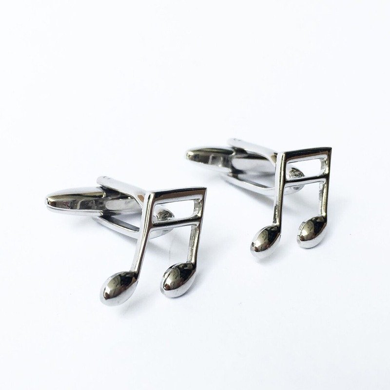 音乐 音符 袖扣 Music Note Cufflink - 袖扣 - 其他金属 