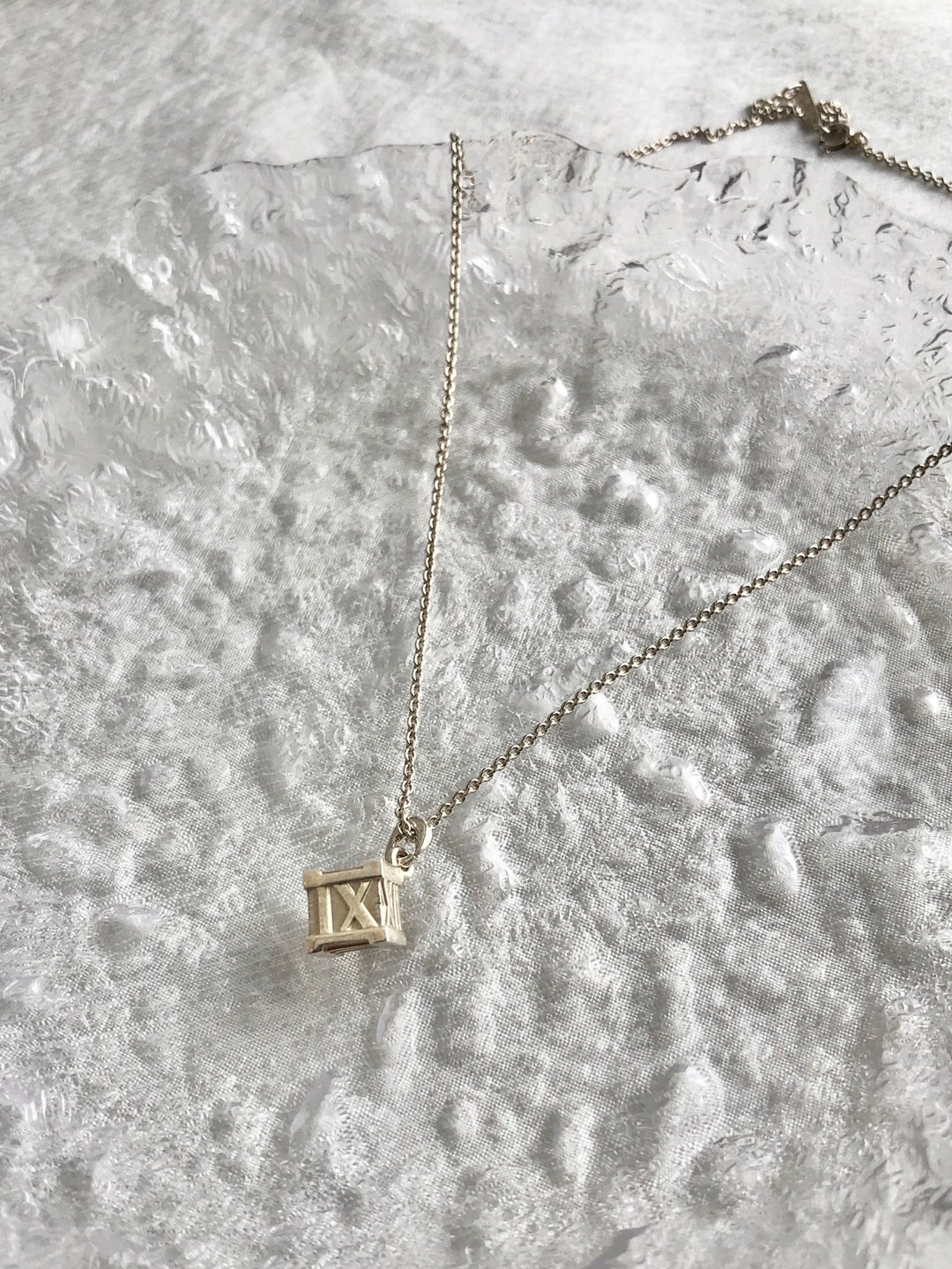 【VintageShop solo 日本直送中古包专卖店】Tiffany & Co. 蒂芙尼 项链 银 经典 Atlas 方块 复古 gt8wh5 - 项链 - 纯银 银色