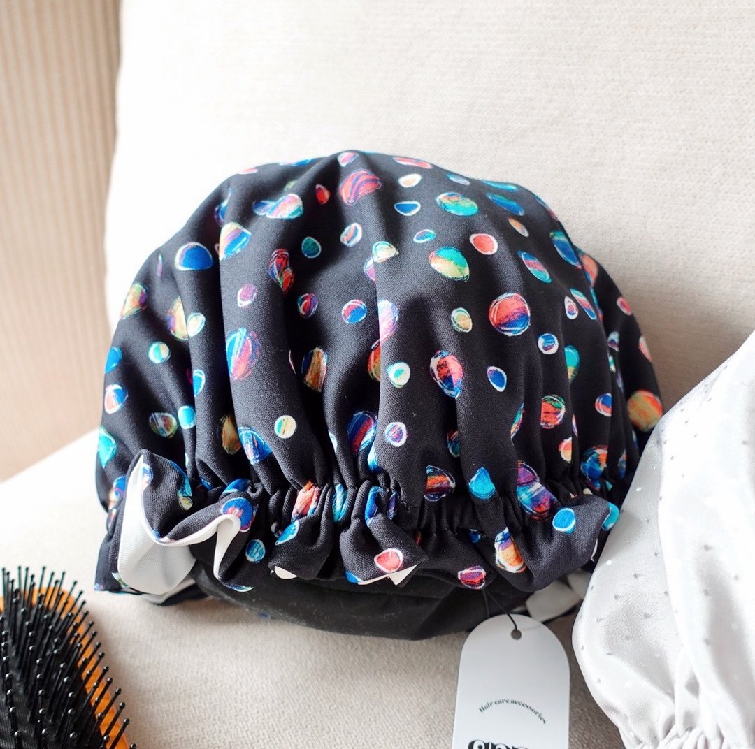 Made in Japan Washable Silk Nightcap Colorful Dots Birthday Gift Self Care - 脸部按摩/清洁工具 - 丝．绢 多色