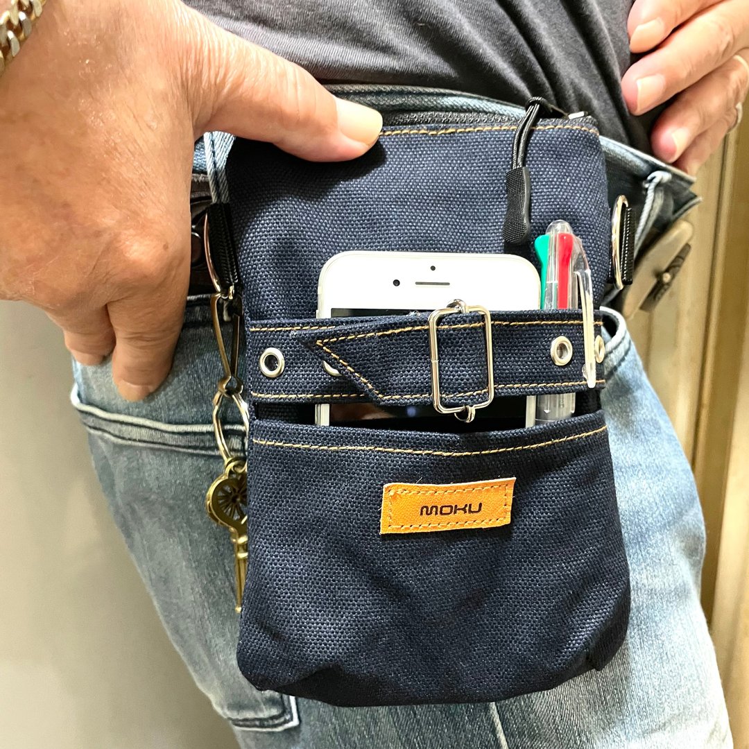 Smartphone belt pouch・navy - 化妆包/杂物包 - 棉 蓝色