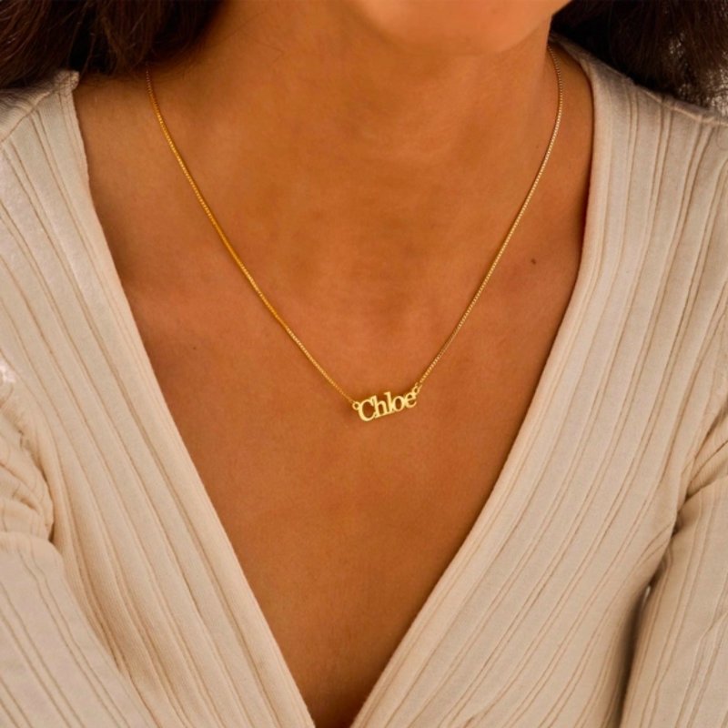 客制化字母姓名 纯银项链 纪念 文字 女友 母亲 闺蜜 礼物 生日 - 项链 - 纯银 