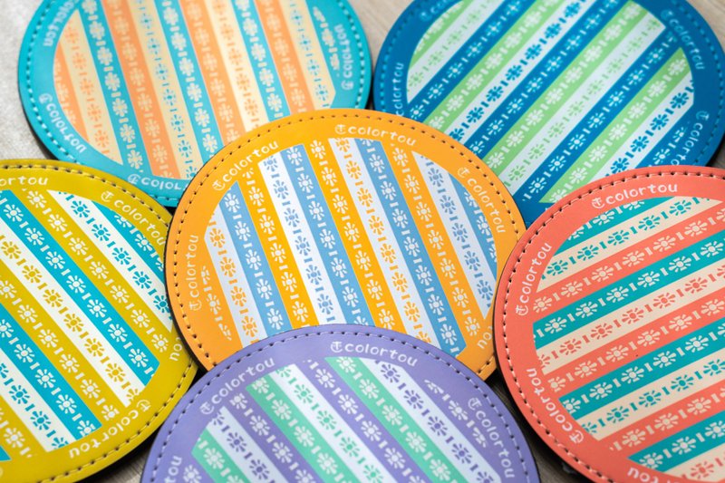 旧式铁闸通花手工皮革杯垫 ( 多种颜色) - 杯垫 - 人造皮革 