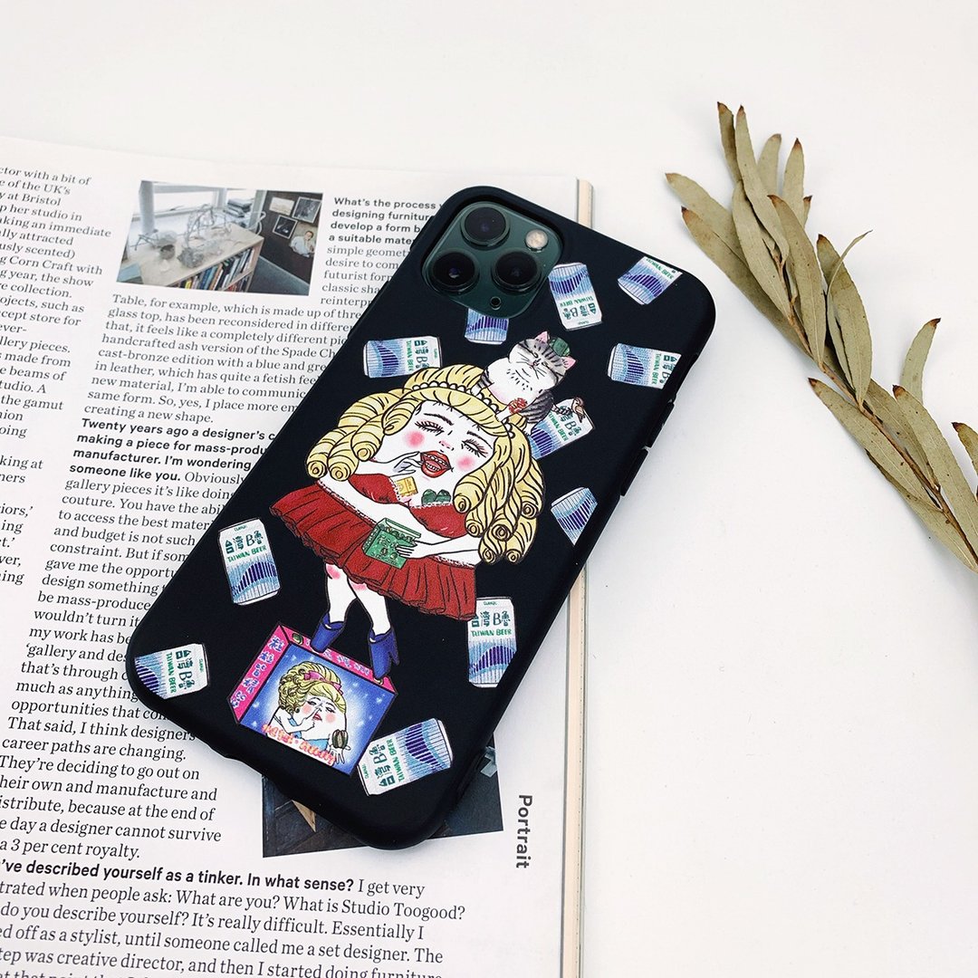 金发尤物 - iPhone 手机壳 (全软壳) - 手机壳/手机套 - 塑料 黑色
