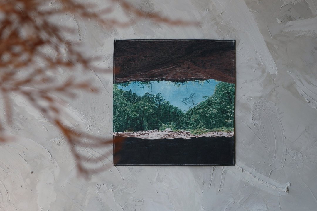 台湾山挂布 - no.7 : 千人洞 41 x 46 cm - 海报/装饰画/版画 - 棉 咖啡色