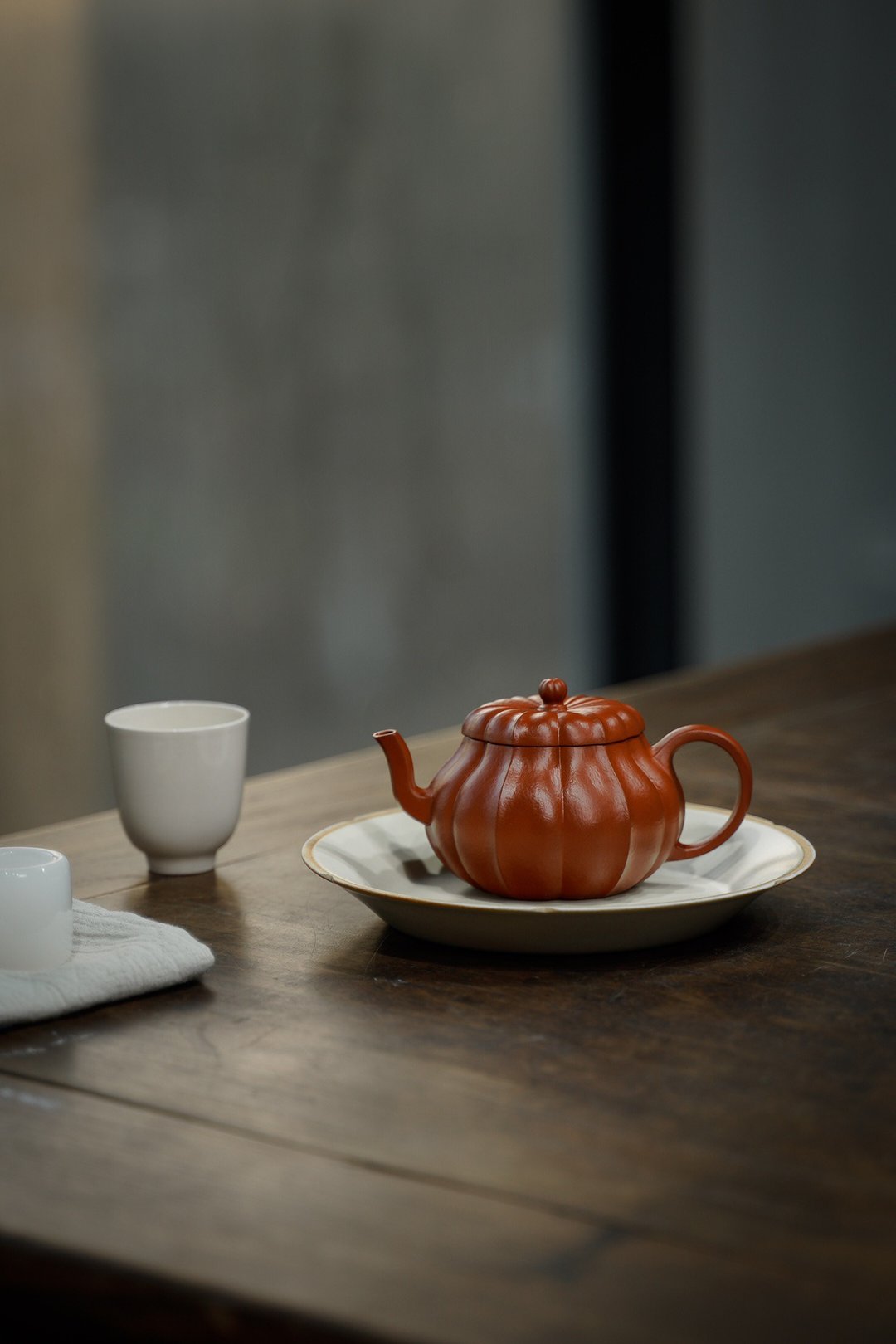 全手工 六瓣君德 家藏原矿朱泥 125cc 独孔 赠送不锈钢网孔 - 茶具/茶杯 - 陶 