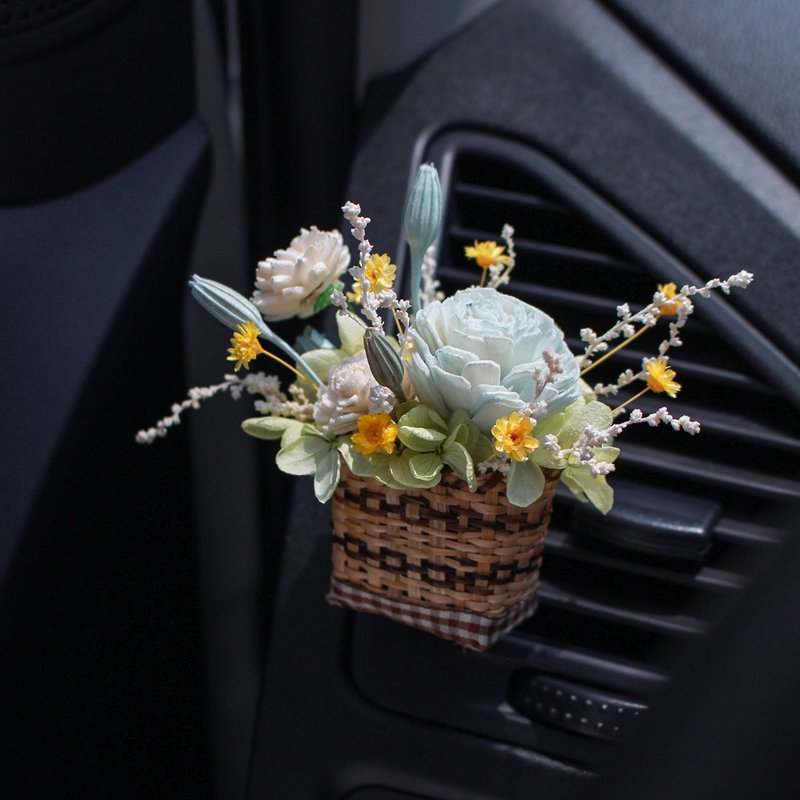 小提篮车用扩香花 出风口夹 交换礼物 婚礼小物 干燥花定制化礼物 - 香薰/精油/线香 - 植物．花 多色