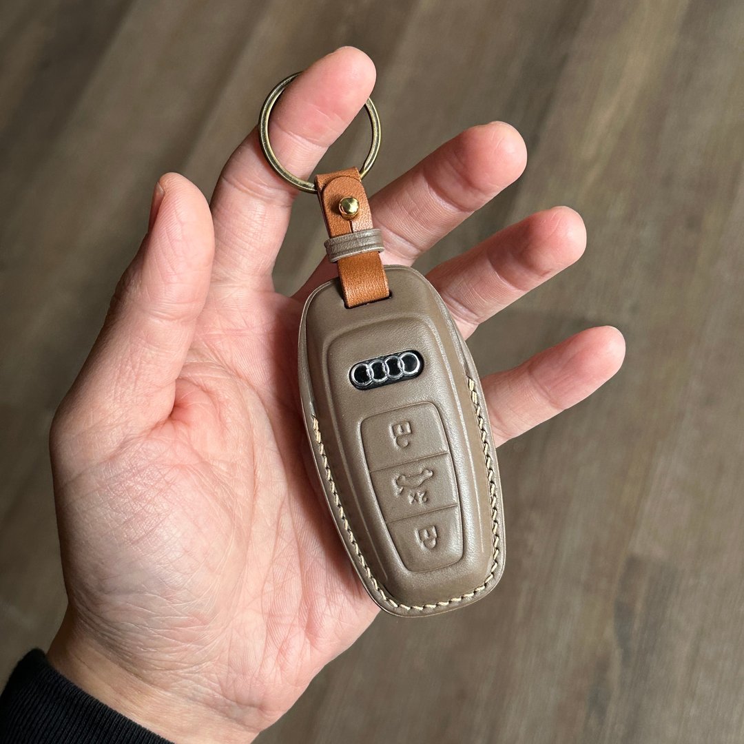 Audi Buttero 奥迪钥匙皮套 E-tron A4 A3 A5 A6 A8 Q3 Q5 Q7 - 钥匙链/钥匙包 - 真皮 橘色