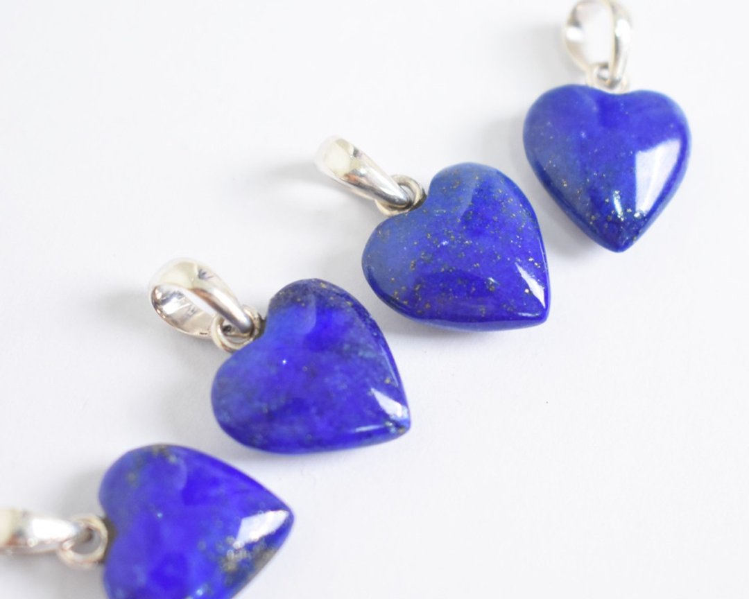 Lapis lazuli heart necklace - 项链 - 石头 蓝色