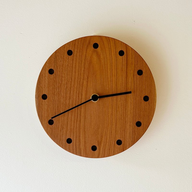 圆形时钟・马卡巴木 - 时钟/闹钟 - 木头 咖啡色