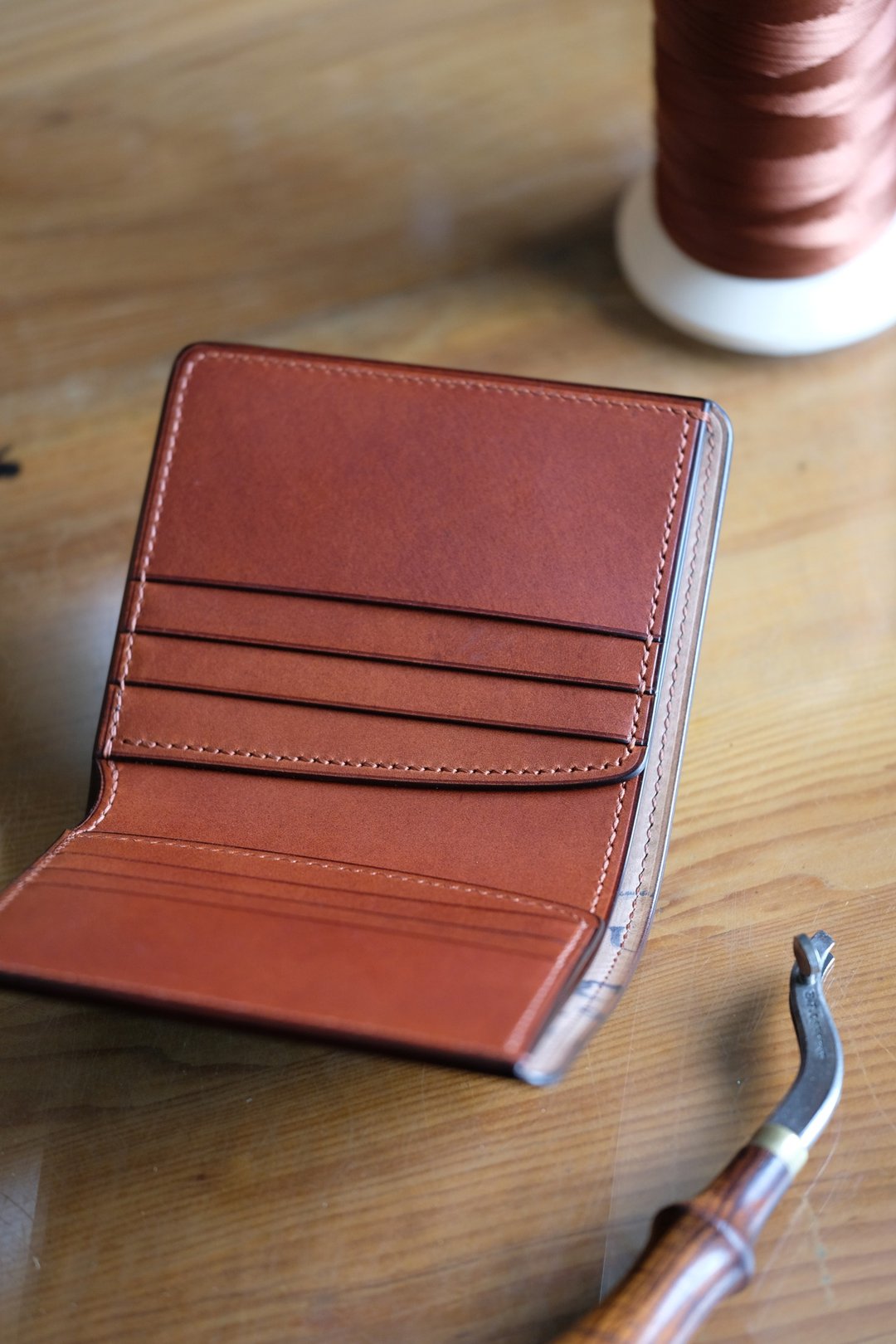 MILDY HANDS - SV01 马臀皮 短夹 银包 Horween shell cordovan - 皮夹/钱包 - 真皮 咖啡色