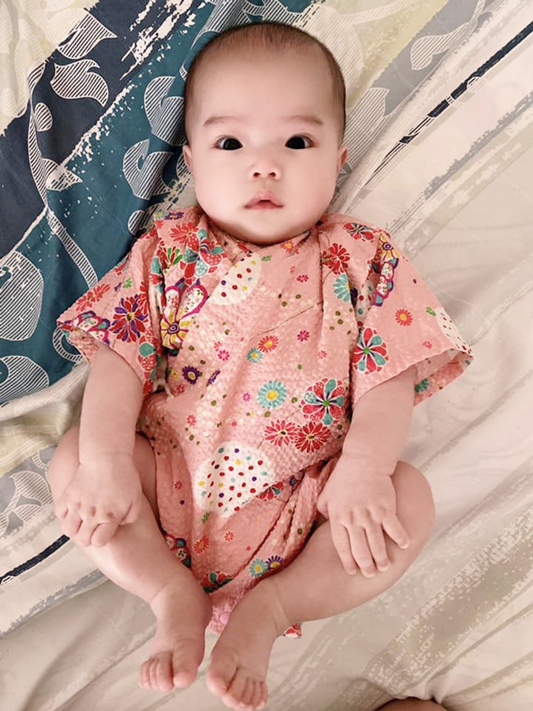 包屁甚平-和风9 婴幼儿 宝宝 包屁衣和服 浴衣 睡衣 礼盒新生 - 包屁衣/连体衣 - 棉 绿色