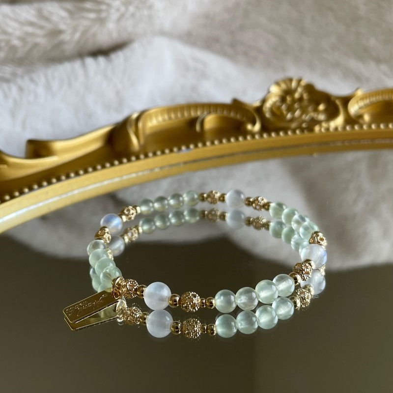 //绿水灵//葡萄石-蓝月光-天然水晶手链手串定制化水晶手链手环 - 手链/手环 - 水晶 绿色