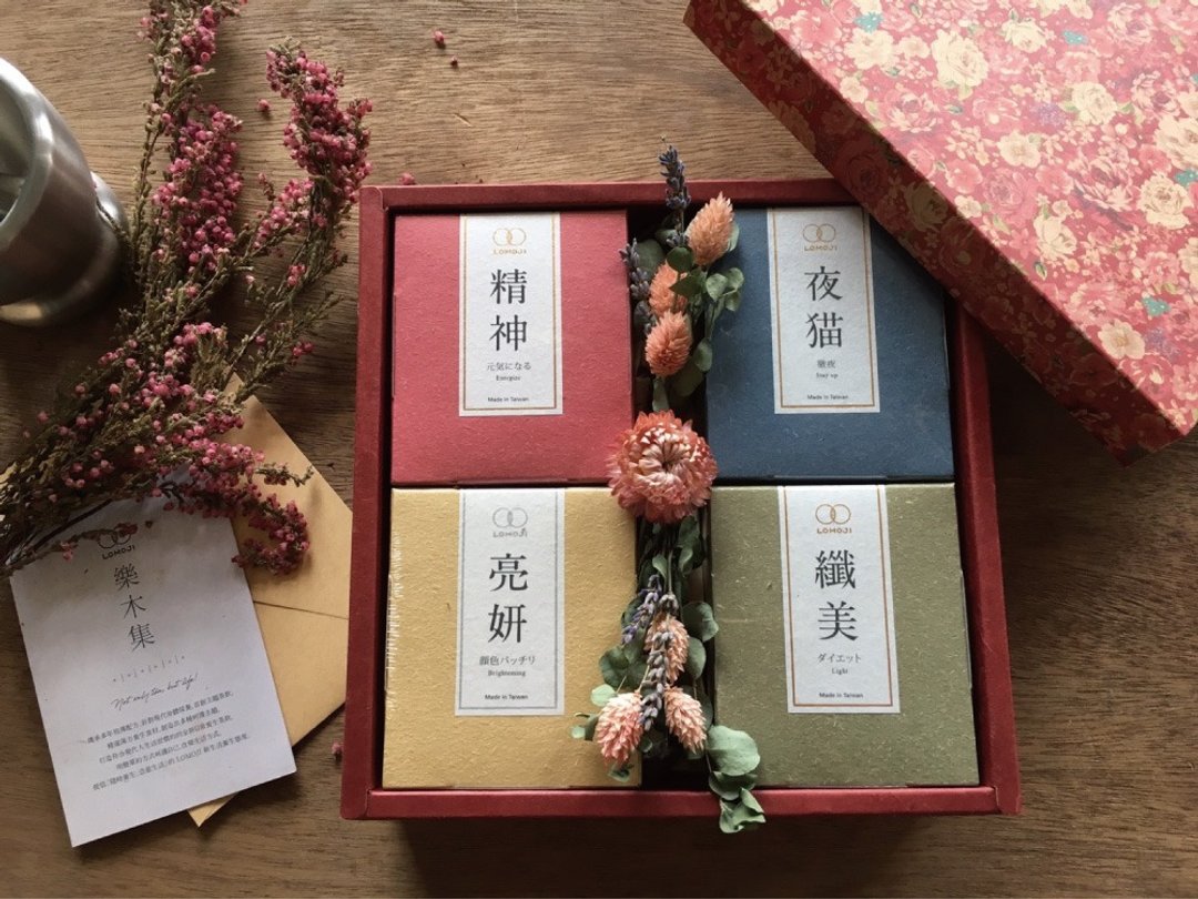 【 四种口味 富贵牡丹礼盒组 】汉方茶饮喝护系列 呵护重要的他 / 她 -  100%天然没有中药味的汉方茶 - 乐木集 - 年节送礼. 伴手礼首选. 健康礼盒 - 健康/养生 - 新鲜食材 红色