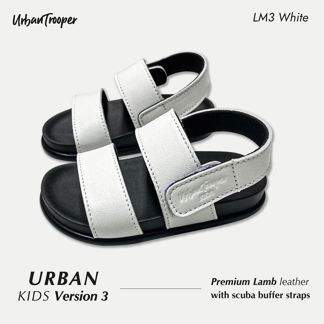 Urban Kids V.3 White (premium lamb leather) - 拖鞋 - 真皮 白色
