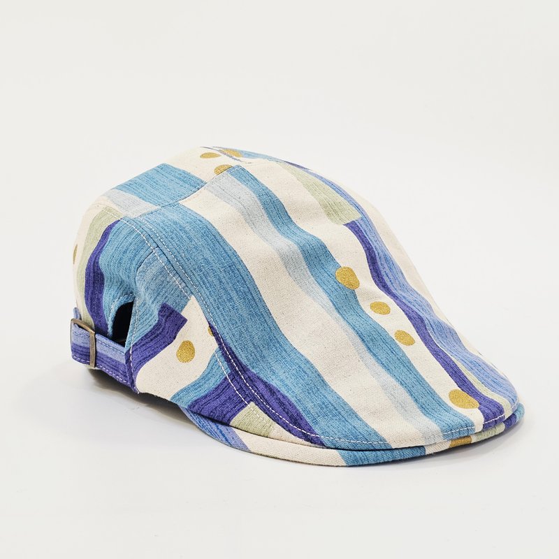 【HiGh MaLi】狩猎帽 | 小偷帽 | 文青蓝条纹#日系#搭配#日本布 - 帽子 - 棉．麻 蓝色