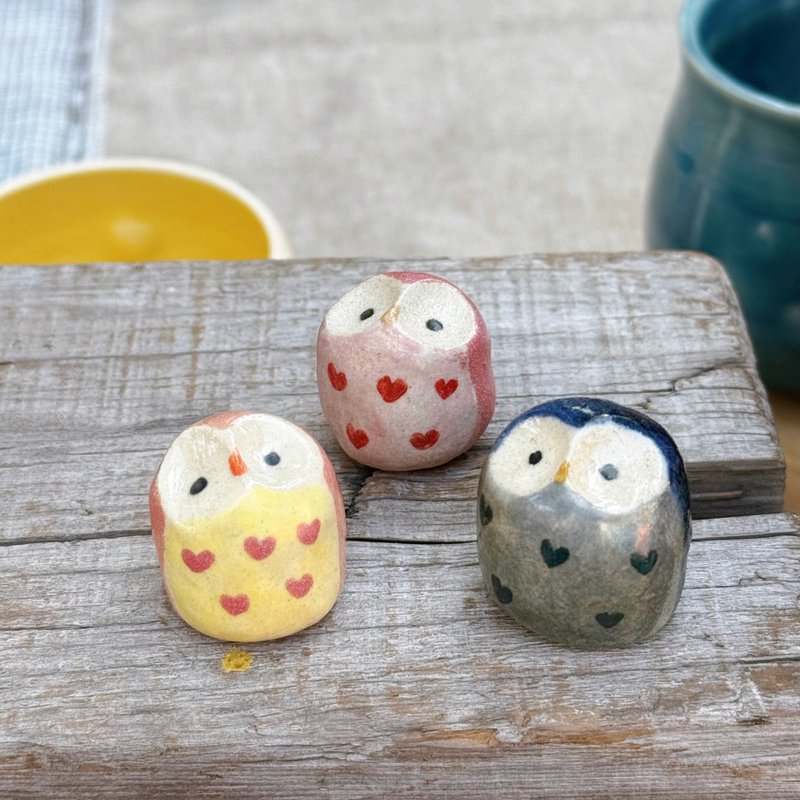 猫头鹰 小陶偶 - 摆饰 - 陶 多色