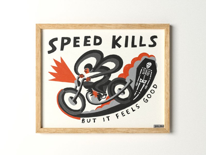Speed Kills - 印刷画/挂画/海报 - 海报/装饰画/版画 - 纸 红色
