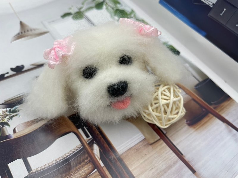 羊毛毡 玛尔济斯羊毛毡钥匙圈 - 钥匙链/钥匙包 - 羊毛 白色