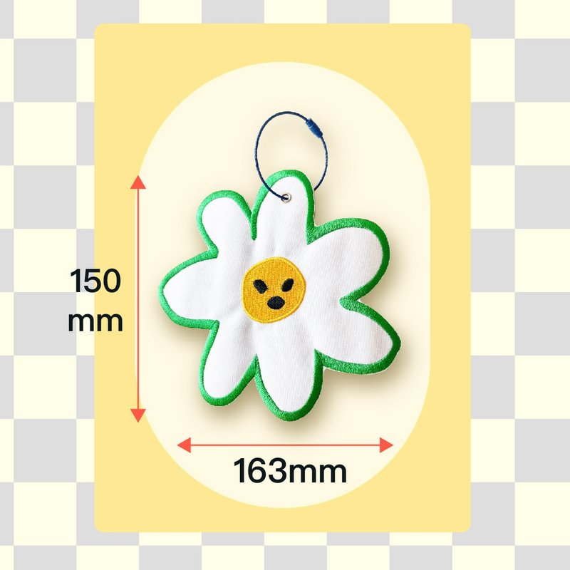 巨大刺绣吊饰 | 小花生气了 - 编织/刺绣/羊毛毡/裁缝 - 绣线 白色