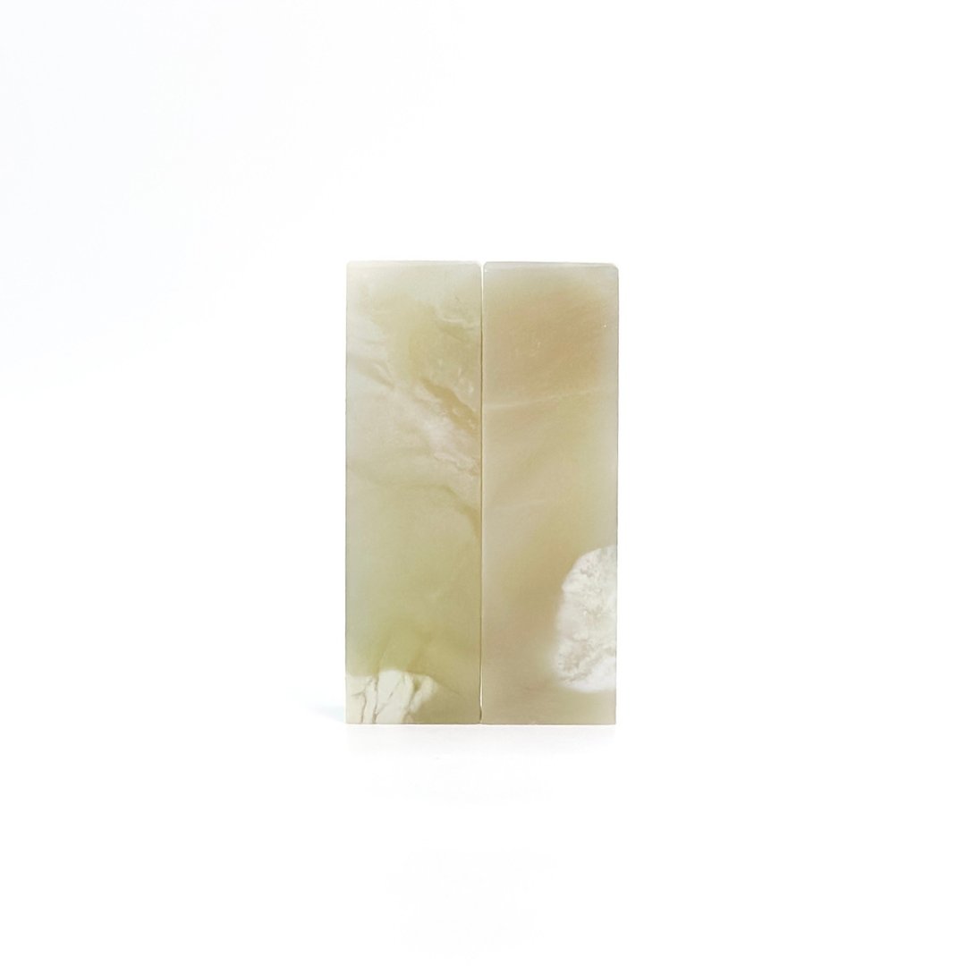 爱你一万年 / 宝泥斋定制结婚/情人对章 - 精品老挝石短款 - 印章/印台 - 石头 黄色