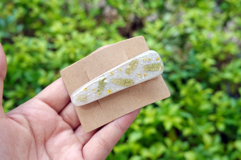 【初夏金露】 手工滴胶发夹 - 发饰 - 树脂 绿色