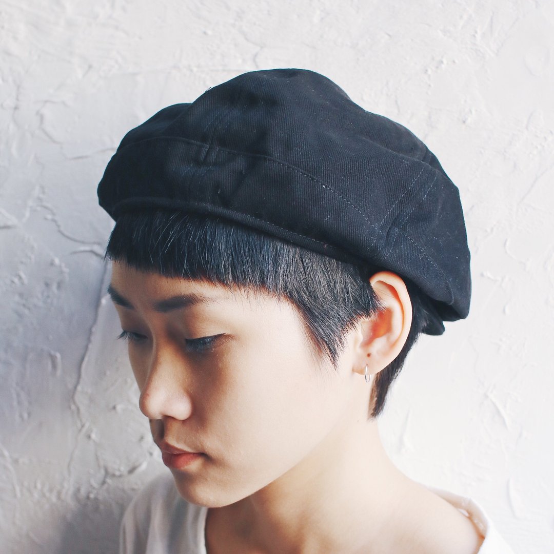 Omake Omabow Mushroom Cap/（帆布黑) - 帽子 - 棉 黑色