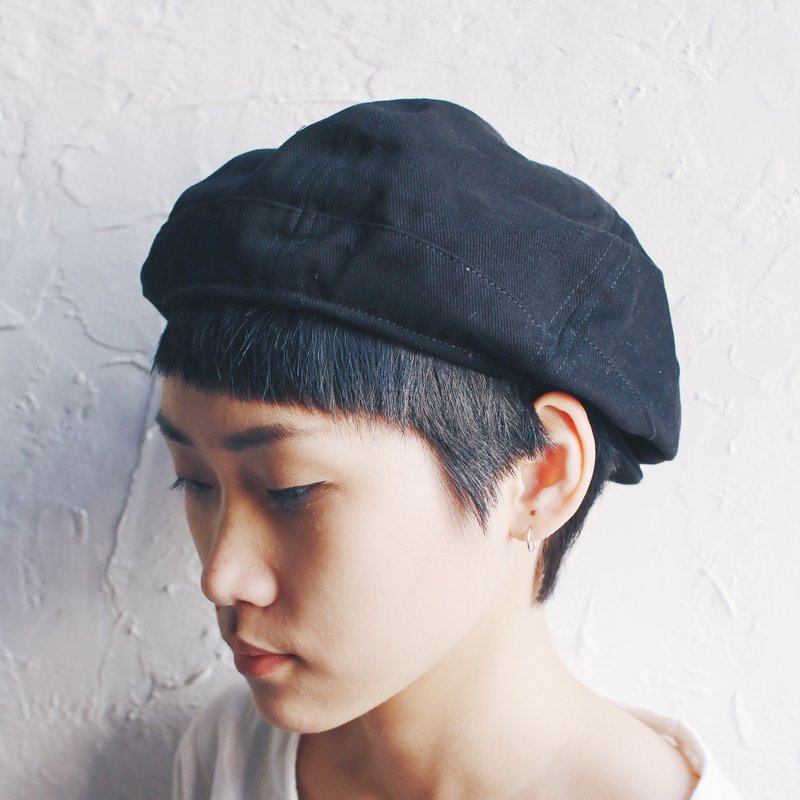 Omake Omabow Mushroom Cap/（帆布黑) - 帽子 - 棉．麻 黑色