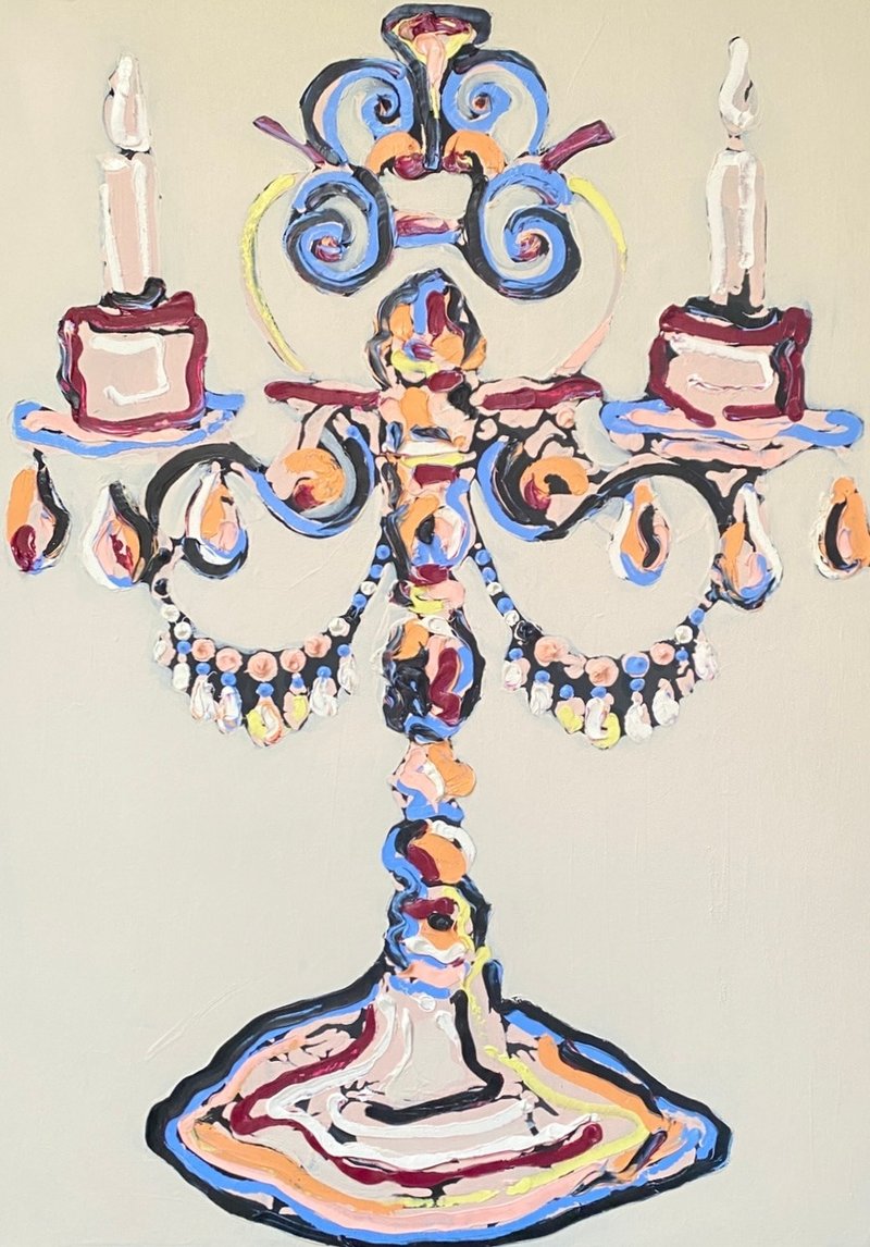 现代烛台油画布面抽象墙装饰艺术家居装饰 - 墙贴/壁贴 - 其他材质 透明