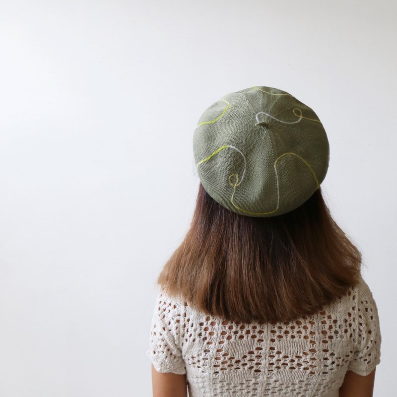 河川 - 画家帽 / 贝雷帽 (Olive) - 帽子 - 其他人造纤维 绿色