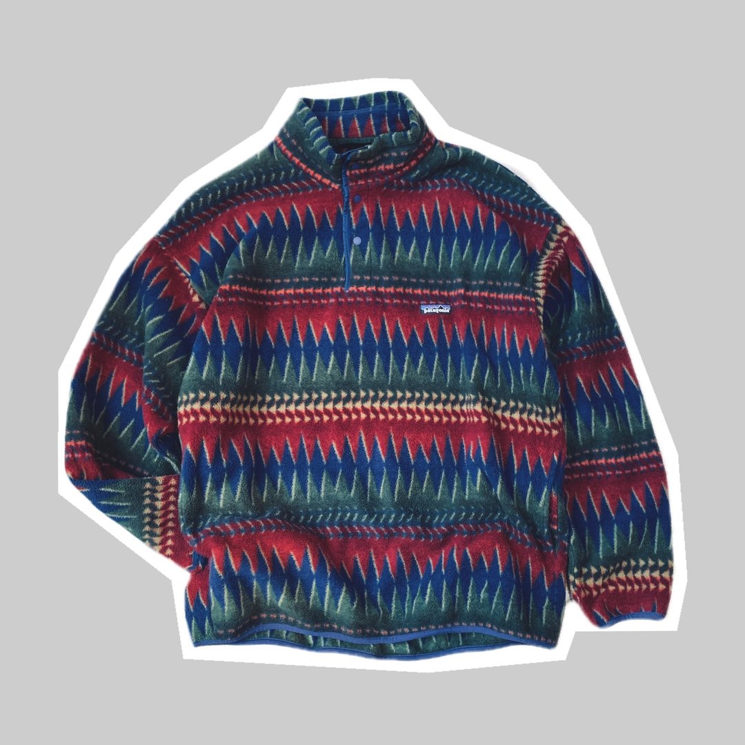 90s Patagonia Minnehaha pattern fleece snap T 图腾上衣 - 中性连帽卫衣/T 恤 - 聚酯纤维 多色