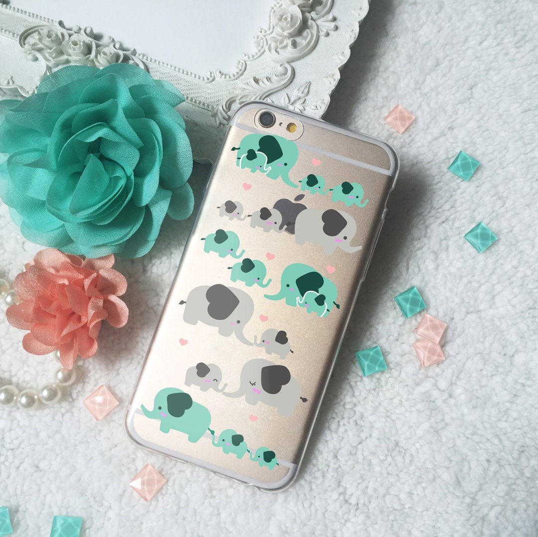 小象水晶透明手机壳软壳保护壳 iphone X 8 8+ 7 7+ 6 6s Samsung - 手机壳/手机套 - 硅胶 透明