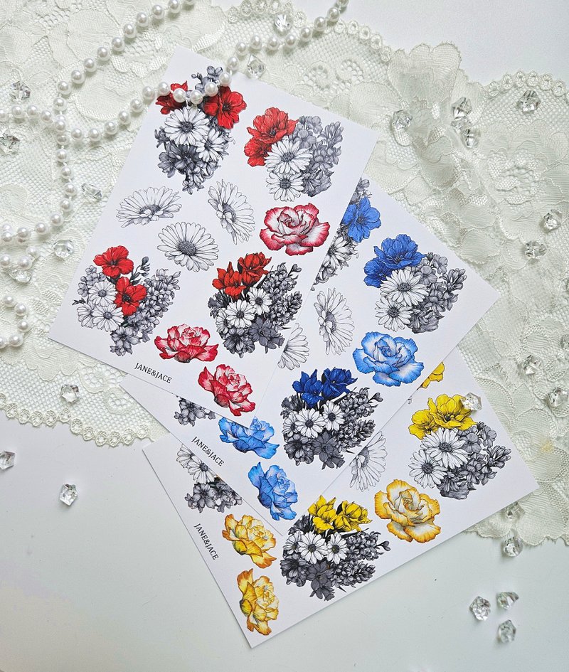 夏日鲜花纸 (单色款) - 贴纸 - 纸 