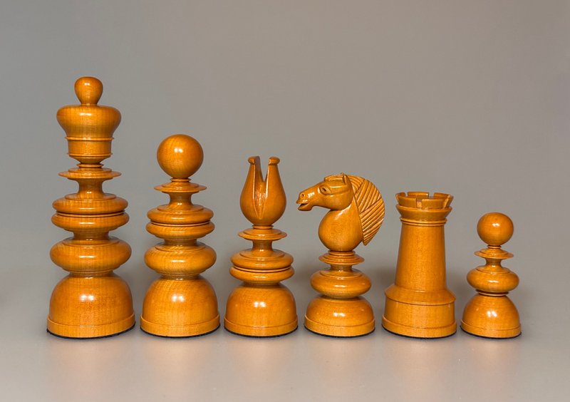 英国古典国际象棋圣乔治象棋复制品 - 桌游/玩具 - 木头 黑色