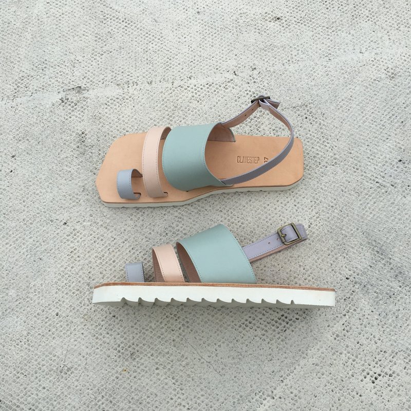 CLAVESTEP XIII Sandals - 手工真皮 女生凉鞋 夏日微风色系 - 男女凉鞋 - 真皮 粉红色
