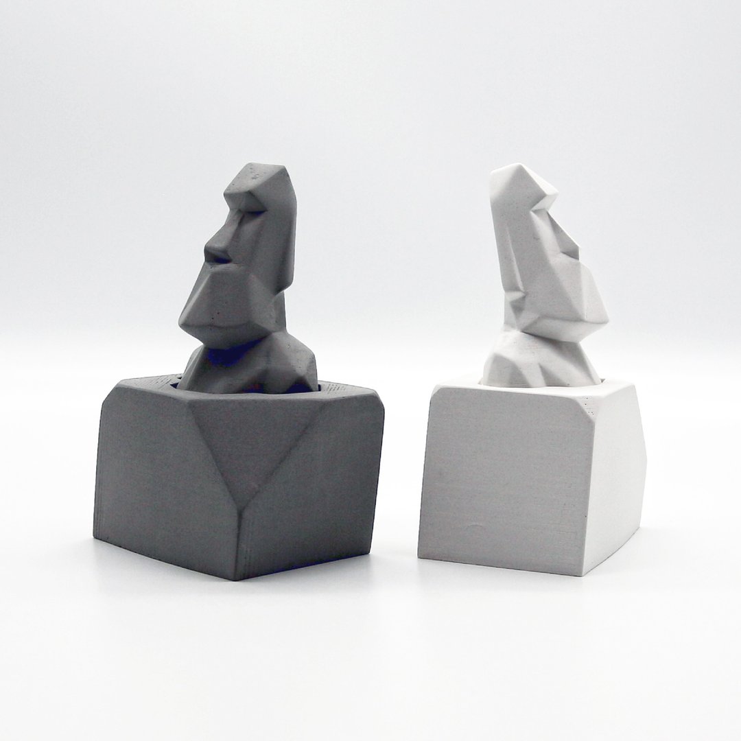 Cuddle MOAI Aroma stone I 摩艾 I 扩香石 I 手作 I 附精油－ - 香薰/精油/线香 - 水泥 灰色